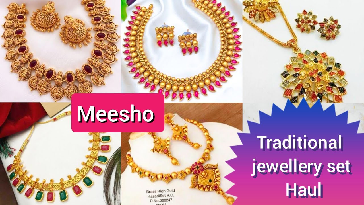 Meesho jewellery haul//👸Traditional gold-plated jewellery haul/Under Rs ...