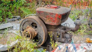 Full Restoration Diesel Engine 24HP -  Restore Rusty Diesel Engine 20 Year Old