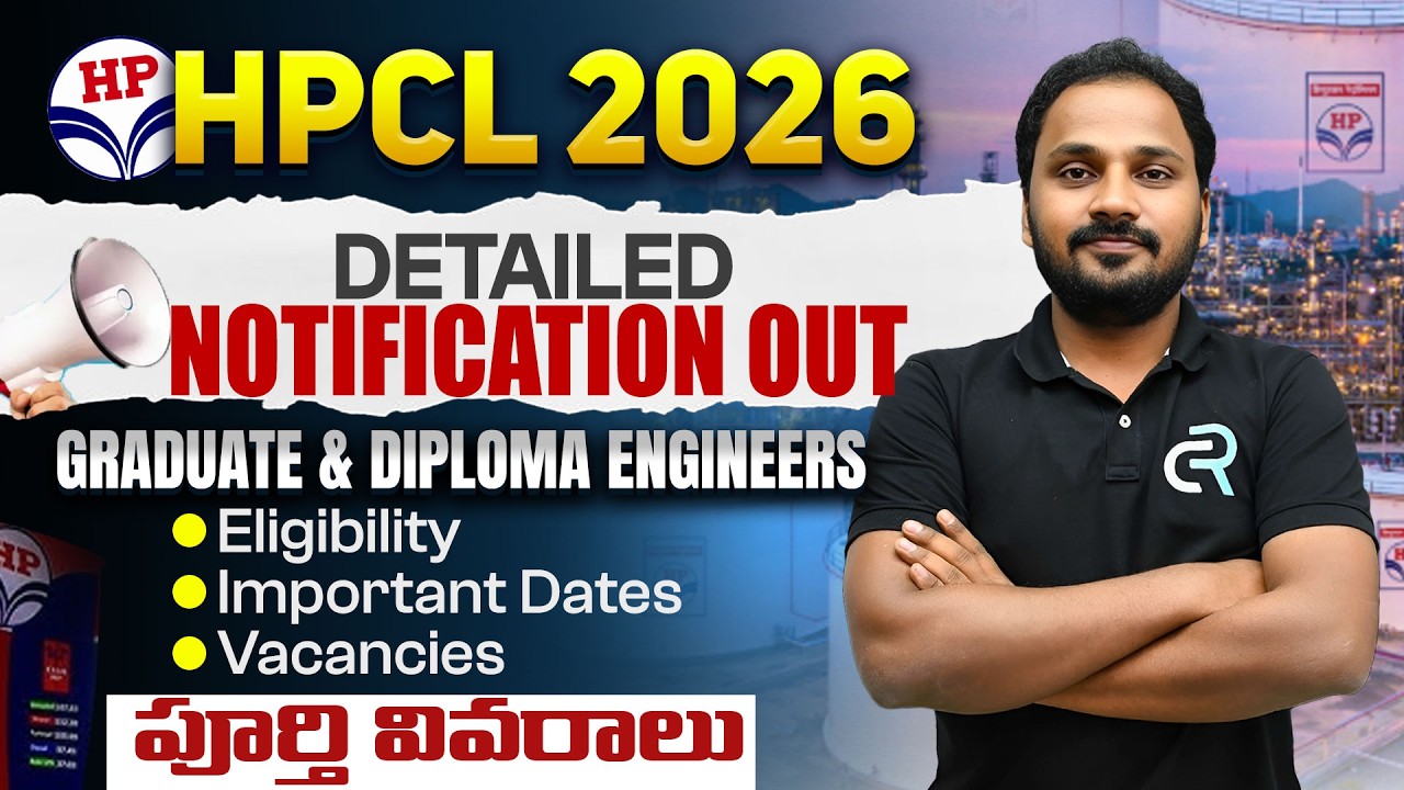 HPCL 2026 Full Notification Out | Junior Executive & Graduate Engineer | Complete Details in Telugu