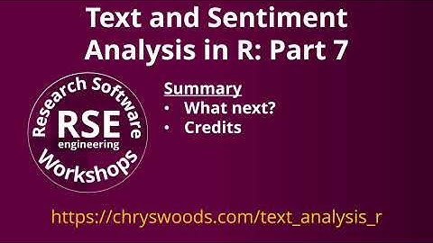 Text and Sentiment Analysis in R: Part 7