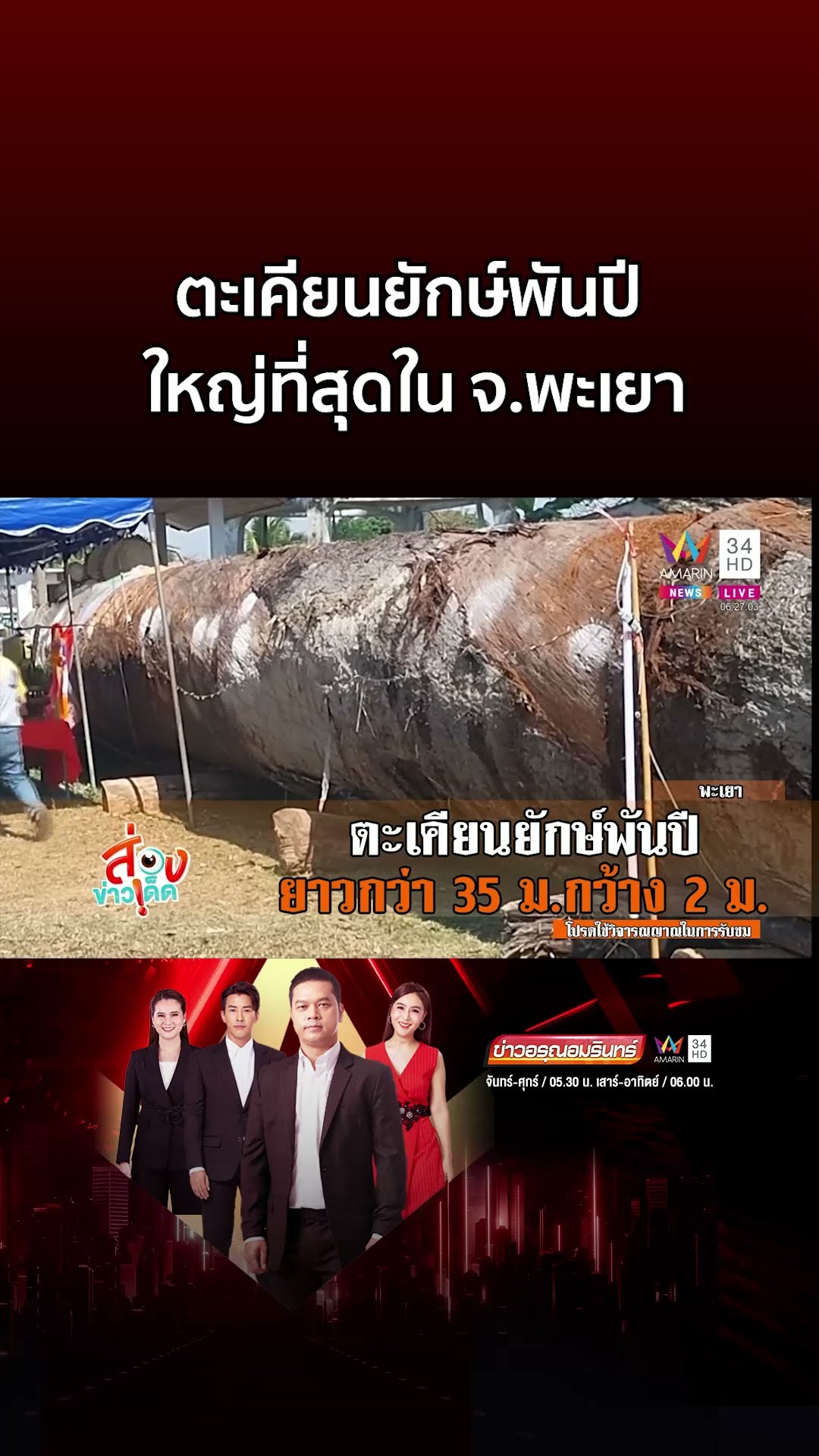 ฮือฮา ตะเคียนยักษ์พันปี ใบหน้าคนโผล่ให้โชคถูกรางวัล | ข่าวอรุณอมรินทร์