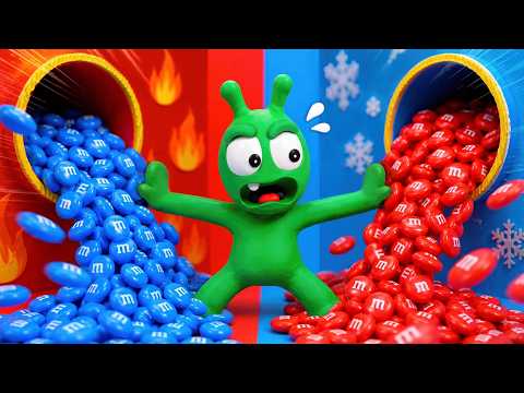 Pea Pea Enters the Hot vs Cold Candy Room! - Cartoon for kids