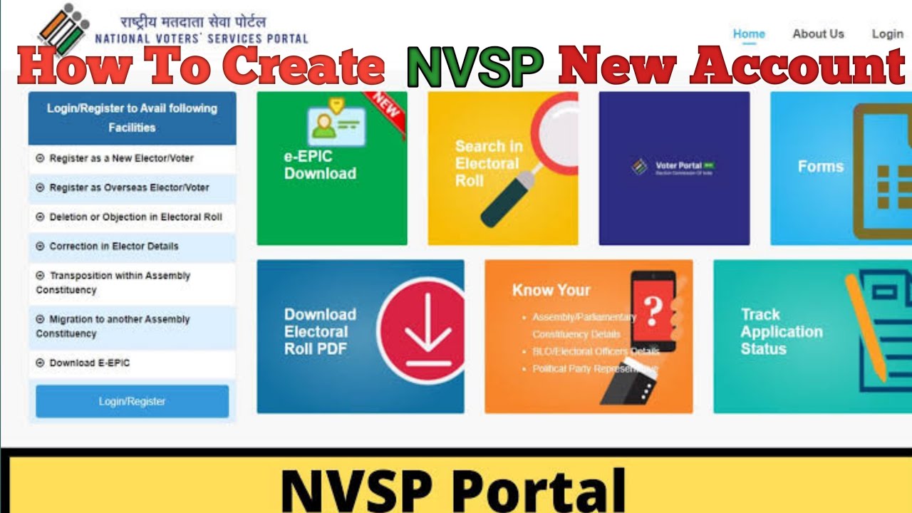 How To Register NVSP New Account 2022 ||Naya NVSP Account kaise banaye||Voter Portal New Account||
