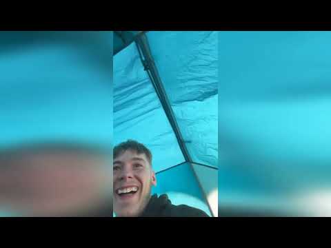 Hilarious video shows festival-goer left bemused by mans bizarre rant to himself outside tent at 7am