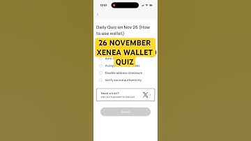 26 November Xenea Wallet Quiz Answer | Xenea wallet daily Quiz Answer Today | Xenea Wallet Quiz |