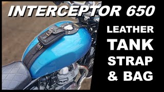 Leather Tank Strap & Bag (Raw & Rugged) for Royal Enfield Interceptor 650 & Continental GT 650