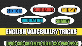 Learn Difficult English vocabulary with Menmonics and tricks || CSS SSC UPSC GRE IELTS FIA FPSC 2021