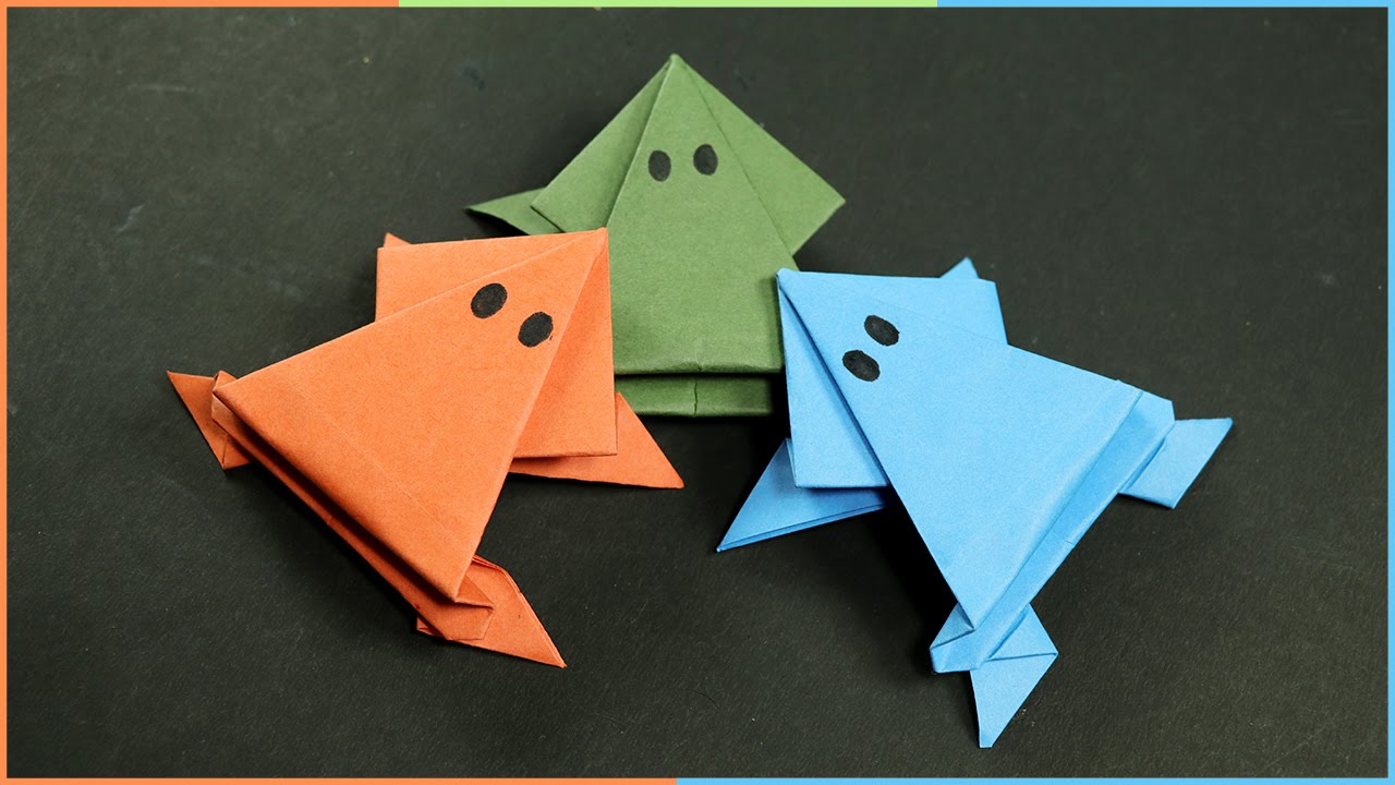 Origami Frog That Jumps Easy Fun Paper Craft For Kids YouTube