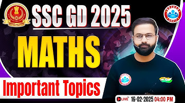 SSC GD 2025 | SSC GD Maths Important Topics 2025 | Maths MCQs For SSC GD | Maths By Deepak Sir