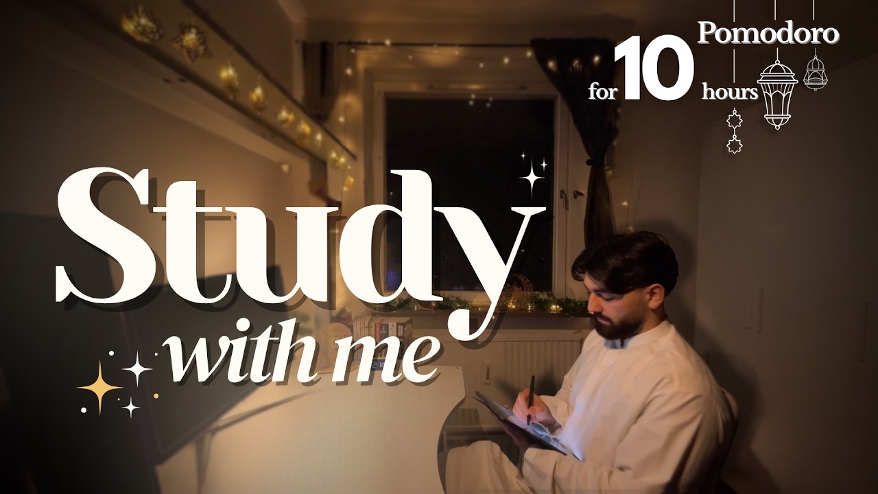 10H Study With Me 🌙 | Day 20: Ramadan Days🕌  | 50/10 Pomodoro | Engineering Student ⚙️