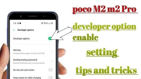 poco M2 m2 Pro developer option enable setting tips and tricks