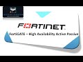 Fortigate High Availability Active Passive Configuration