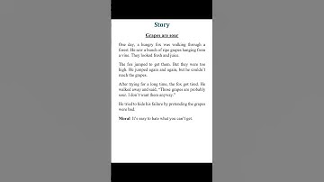 Grapes are sour story || Story writing
