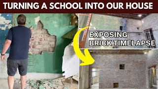 Revealing STUNNING Brick Walls Under Plaster -- Timelapse Renovation