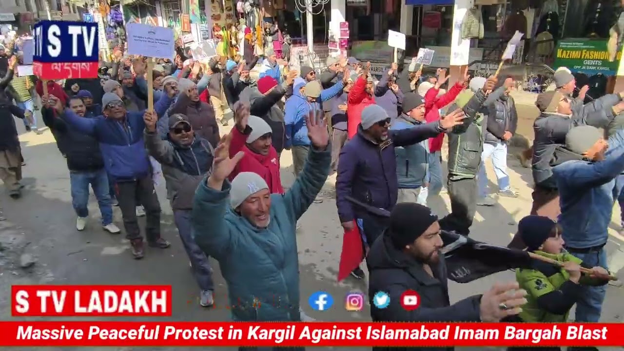 Massive Peaceful Protest in Kargil Against Islamabad Imam Bargah Blast