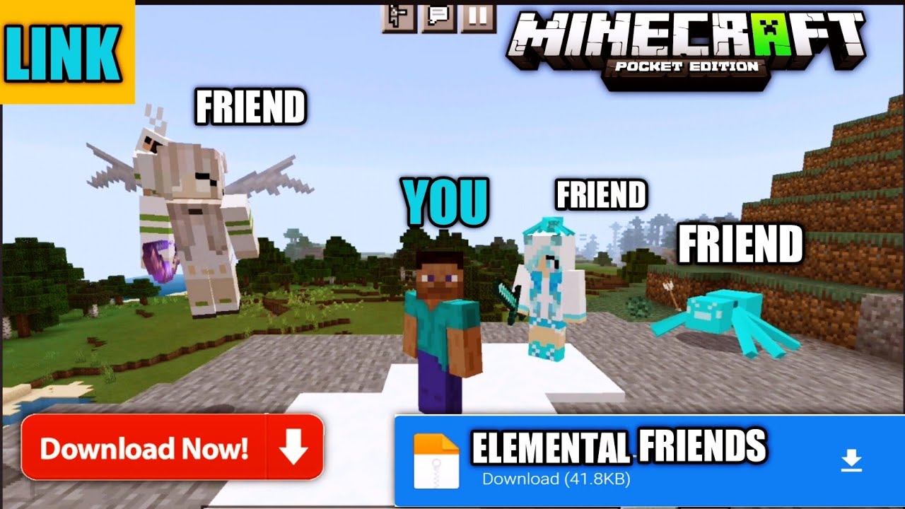 ELEMENTAL FRIENDS ADD-ON MOD FOR MINECRAFT POCKET EDITION - YouTube