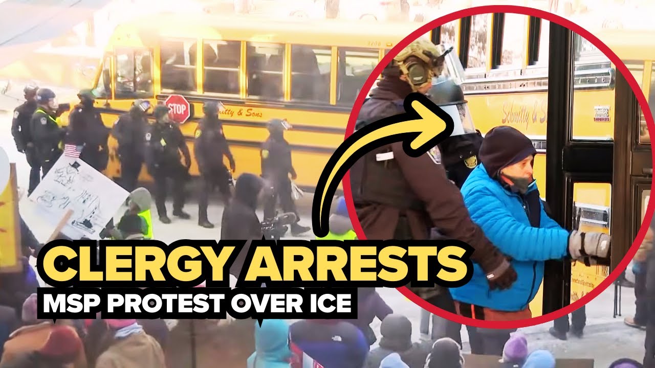 About 100 clergy arrested at MSP Airport protest tied to ICE surge ...
