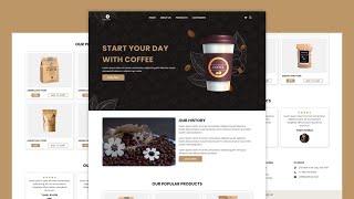Responsive Coffee Shop Website Using HTML CSS & JavaScript - Step By Step