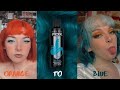 DYING MY HAIR FROM ORANGE TO BLUE USING ARCTIC FOX AQUAMARINE