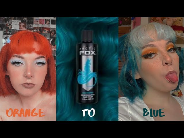Dying My Hair From Orange To Blue Using Arctic Fox Aquamarine - Youtube