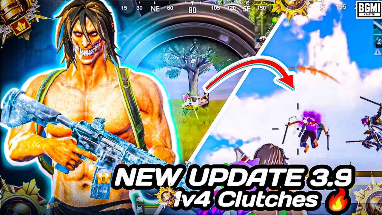 1v4 Clutch in BGMI 3.9 Update 😱 Unstoppable Fastest 5 Finger Player l ...