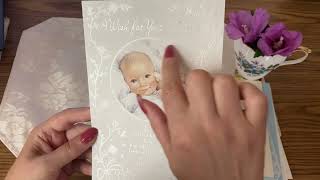 ASMR Looking at Vintage Baby Congratulations Cards - Soft Spoken Pointing screenshot 4