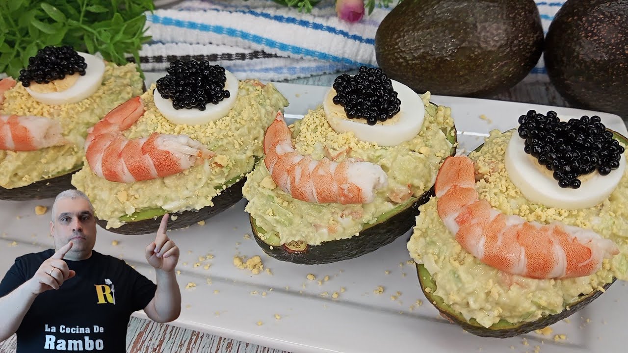 🤩 AGUACATES RELLENOS DE LANGOSTINOS ~ Primer plato y entrante para Fiestas y Navidad 😋Riquísimos🎄