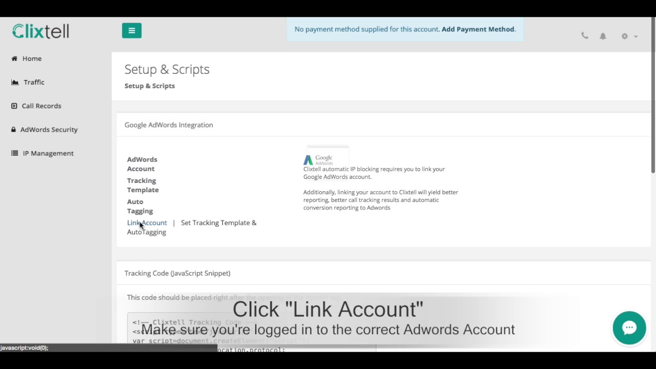Integrate Clixtell with Google Adwords