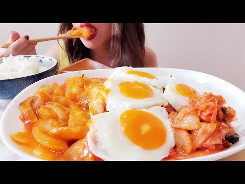 ASMR 咀嚼音|海老チリと目玉焼きモッパン🦐ぷりぷりエビ食べてみた/Japanese eat shrimp chili,fried egg/झींगा मिर्च, तला हुआ अंडा
