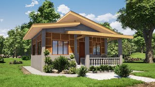 Simple House | (6mX6.5m) 2 Bedrooms, Service Area