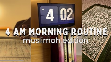 4 AM Productive Muslim Morning Routine: quran memorization, tahajjud, morning adhkar, fajr 🌿