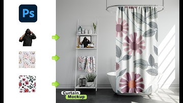 Bath Curtain Mock-up, 3d mockup in Photoshop | #mockupdesignart