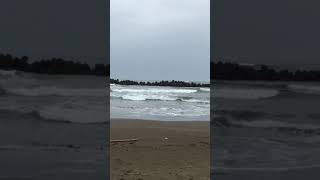 Sound of beach 🏝 in rainy day- Wave dissipating block/ Koken Blocks in Japan #shorts