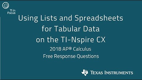 Using Lists & Spreadsheet for Tabular Data on the TI-Nspire CX CAS Graphing Calculator