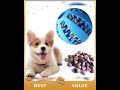 Feixun Dog Treat Toy Ball, Dog Tooth Cleaning Toy, Interactive Dog Toys(1 Green+1 Blue) 2.8" Pack...