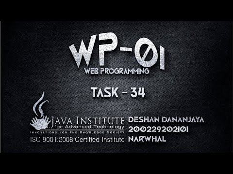 Web Project Task 34 | Web Programming 01 | Java Institute | 1st Year | Semester 01