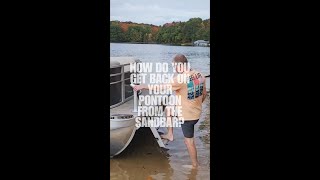 How do you get back on your pontoon from the beach or sandbar? #boatladder