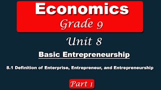 Grade 9 economics unit 8 part 1 | Basic Entrepreneurship Profile