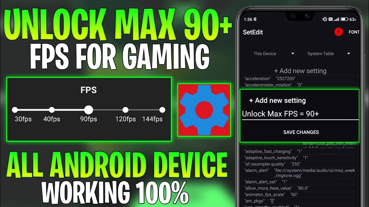 Unlock 90 FPS For Gaming With SetEdit Codes - No Root || Get Max 90 ...