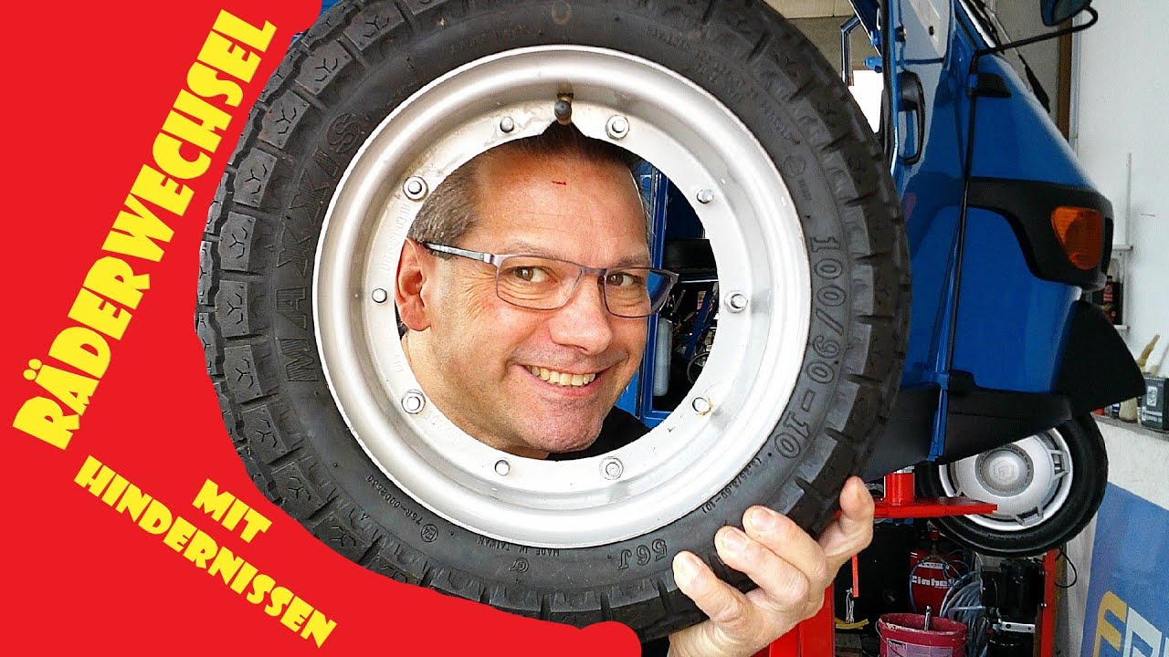 Piaggio Ape 50 Reifenwechsel mit HINDERNISSEN #apeharry