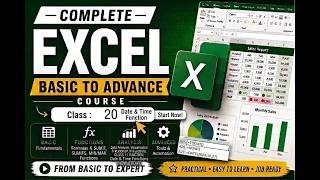 Basic to Advance Excel Course in Hindi | Class 20 |Complete Excel Tutorial for Beginners- Date funct