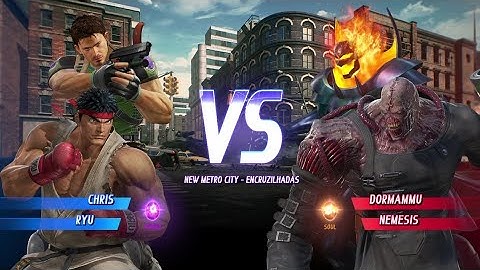 Chris & Ryu vs Dormammu & Nemesis (Hardest AI) - Marvel vs Capcom Infinite