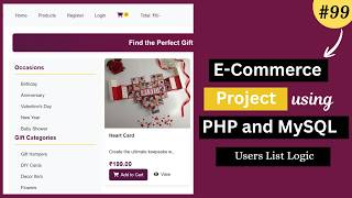 Famous E-Commerce Website Project Using PHP & MySQL |Admin & User Panel | Users List Logic- 99 Net Worth