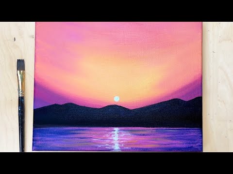 Simple Sunset Painting Step By Step