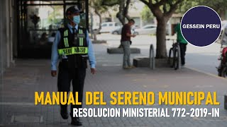 Manual del Sereno Municipal #Serenazgo #SeguridadCiudadana #GesseinPeru