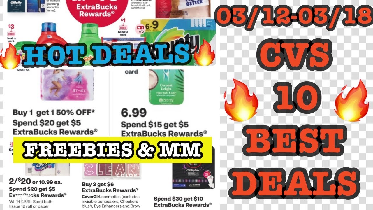 CVS 10 Best Deals 03/1203/18 Free Cosmetics, 0.99 Feminine Care