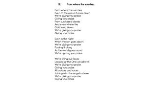 Grade 2 Scripture Song 12 From Where The Sun Rises