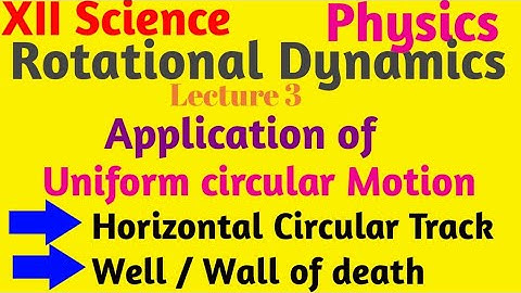 Rotational Dynamics | Application of U.C.M | horizontal curved track | Well or wall of death