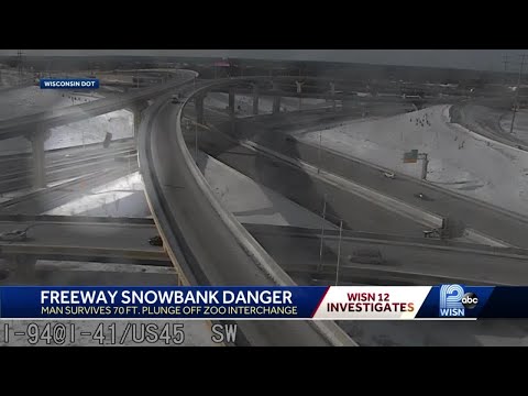 Driver plunges 70 feet off overpass ramp