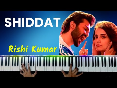 Shiddat Piano Instrumental | Title Track Karaoke Lyrics | Ringtone | Notes | Hindi Song Keyboard